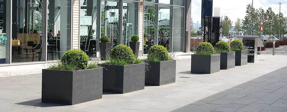 Custom Planters in Designer Shopping Mall | Large Pots for 