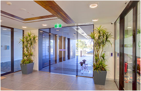 Accentuate Glass Doors and Prevent Accidents Using Planters in Interior Design