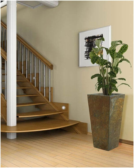 Use Planters to Emphasize Stairwells in Interiors