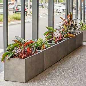 florence concrete trough planters