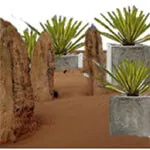 Sustainable Landscape Design Through Geological Stone Pots and Artifacts