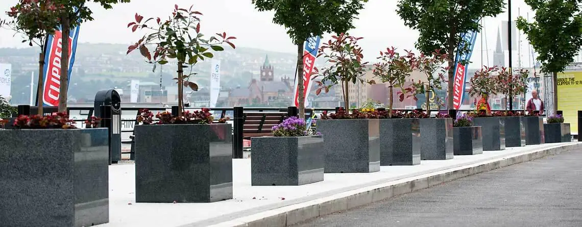 Derry City Council, N. Ireland – Custom Granite Planters